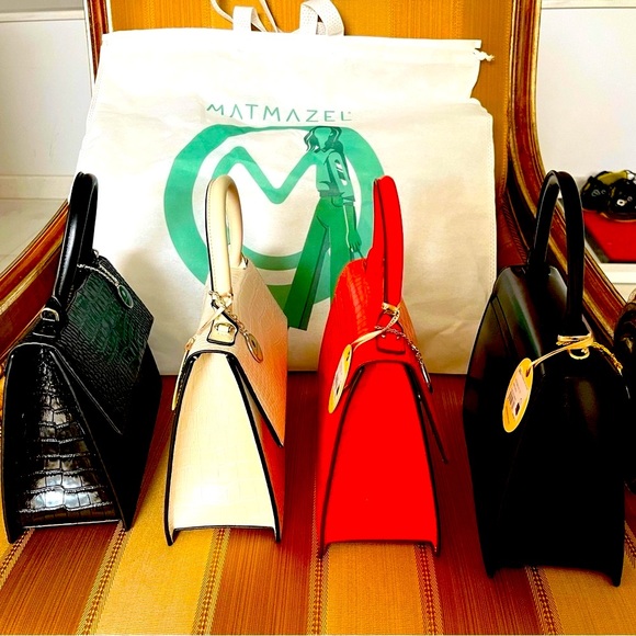 NWT Authentic Matmazel design black snake skin leather hand bag . - Picture 7 of 8